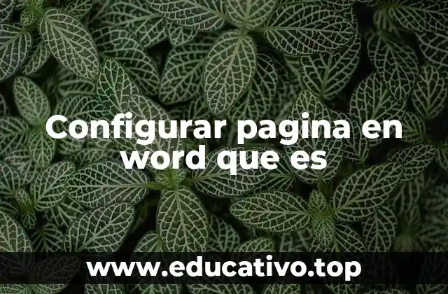 Configurar pagina en word que es