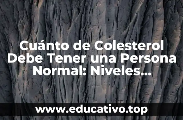 Cuánto de Colesterol Debe Tener una Persona Normal: Niveles Saludables y Riesgos