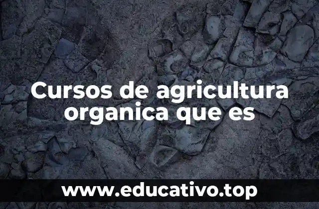 Cursos de agricultura organica que es