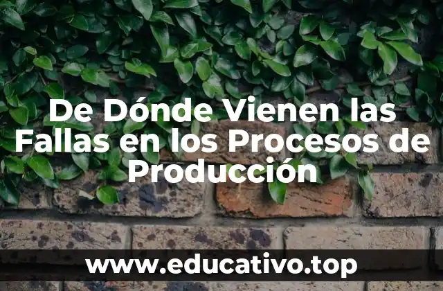 De Dónde Vienen las Fallas en los Procesos de Producción