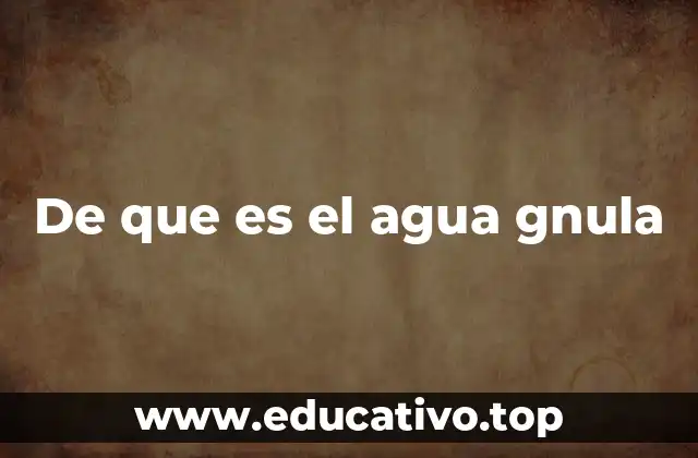 De que es el agua gnula