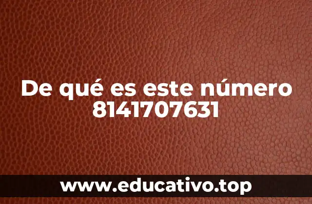De qué es este número 8141707631