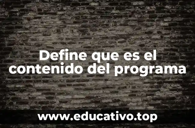 Define que es el contenido del programa
