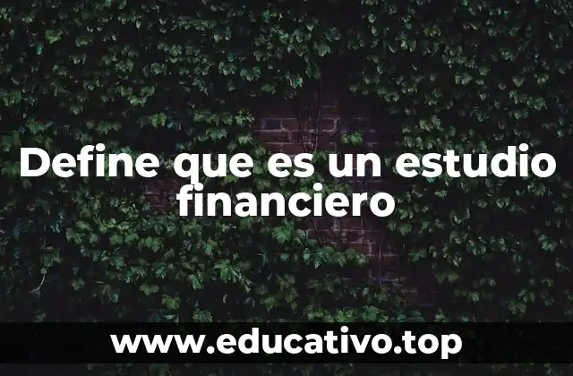 Define que es un estudio financiero