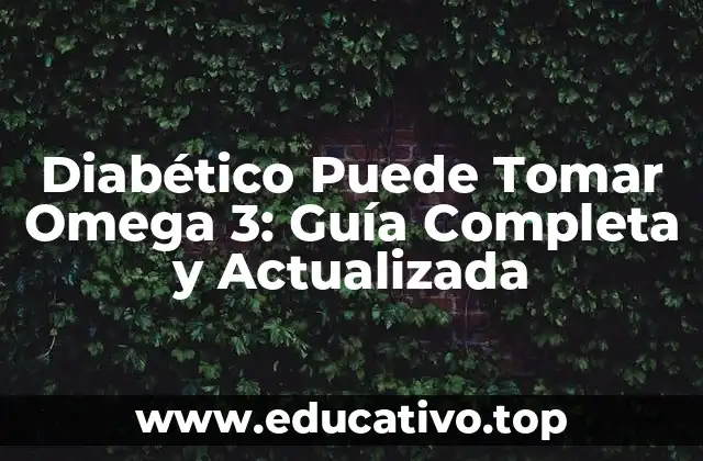 Diabético Puede Tomar Omega 3: Guía Completa y Actualizada