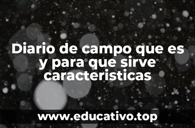 Diario de campo que es y para que sirve caracteristicas