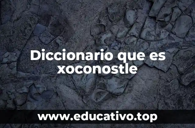 Diccionario que es xoconostle