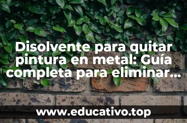 Disolvente para quitar pintura en metal: Guía completa para eliminar pintura de superficies metálicas