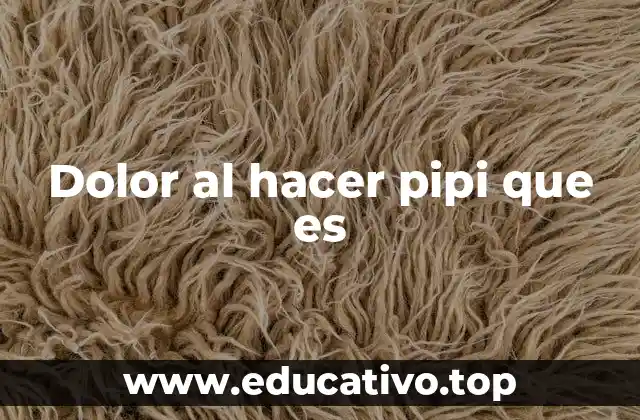Dolor al hacer pipi que es