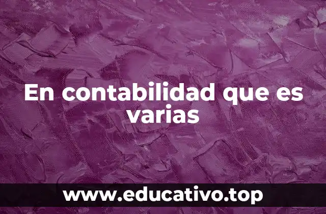 En contabilidad que es varias