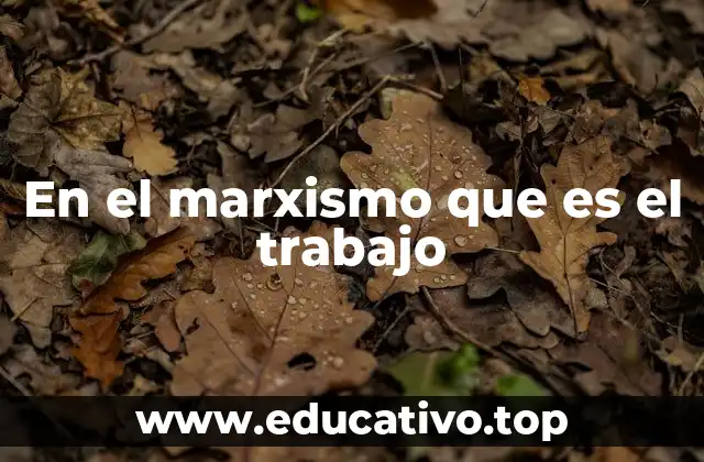 El trabajo como base de la estructura social marxista