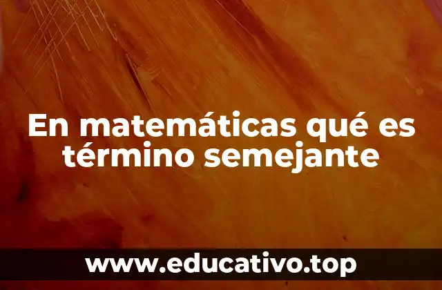 En matemáticas qué es término semejante