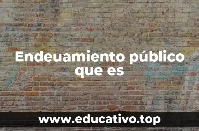 Endeuamiento público que es