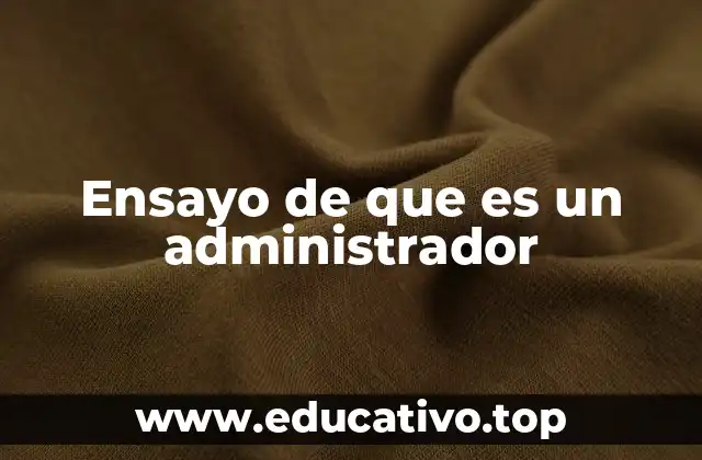 Ensayo de que es un administrador