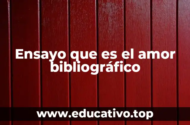 Ensayo que es el amor bibliográfico