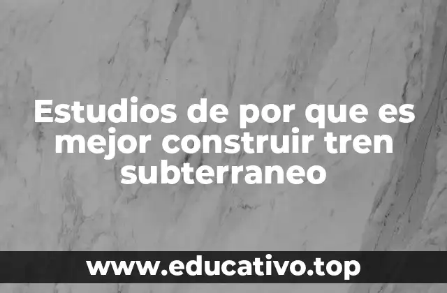 Estudios de por que es mejor construir tren subterraneo