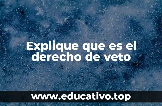 Explique que es el derecho de veto