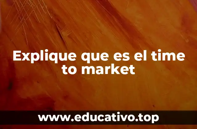 Explique que es el time to market
