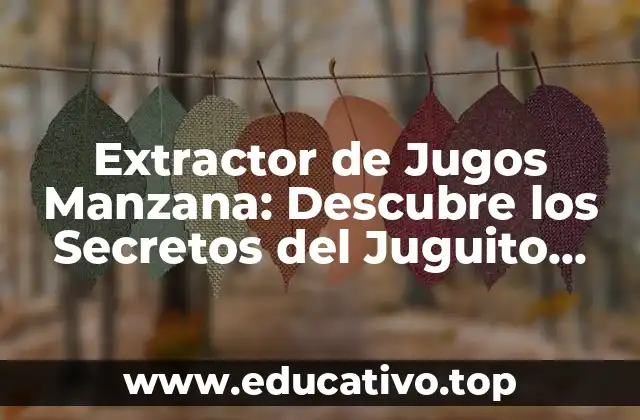 Extractor de Jugos Manzana: Descubre los Secretos del Juguito Ideal