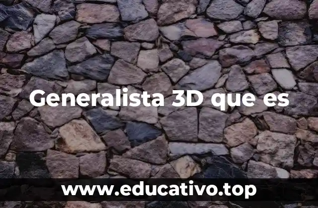 Generalista 3D que es
