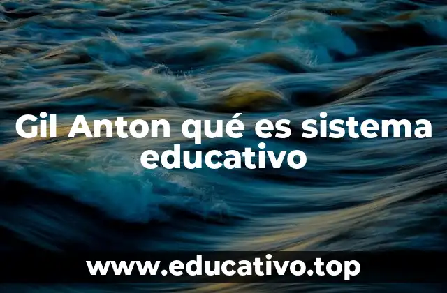 Gil Anton qué es sistema educativo