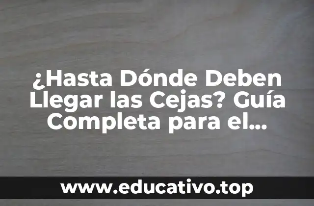 ¿Hasta Dónde Deben Llegar las Cejas? Guía Completa para el Cuidado de Cejas