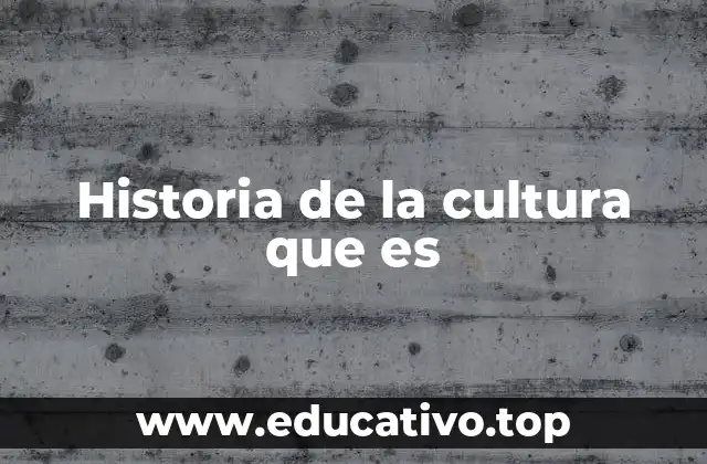 Historia de la cultura que es