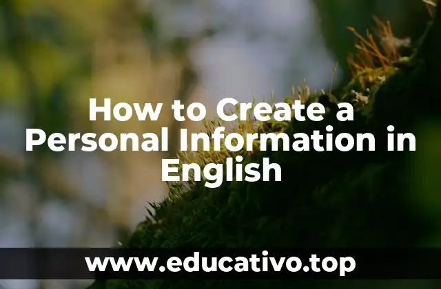 What is a Personal Information in English?