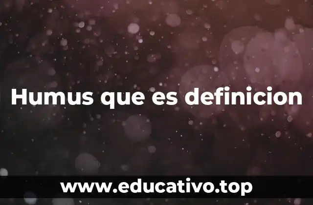 Humus que es definicion