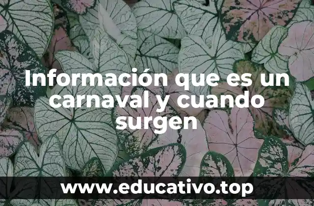 Información que es un carnaval y cuando surgen