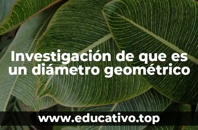 Investigación de que es un diámetro geométrico