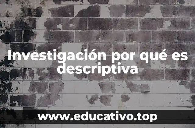 Investigación por qué es descriptiva