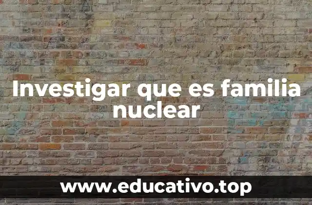 Investigar que es familia nuclear