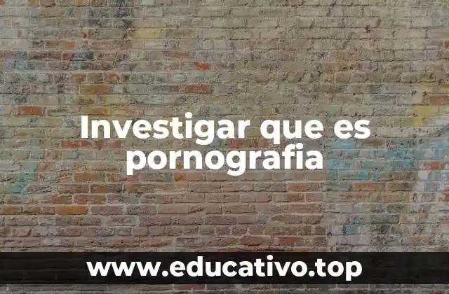 Investigar que es pornografia