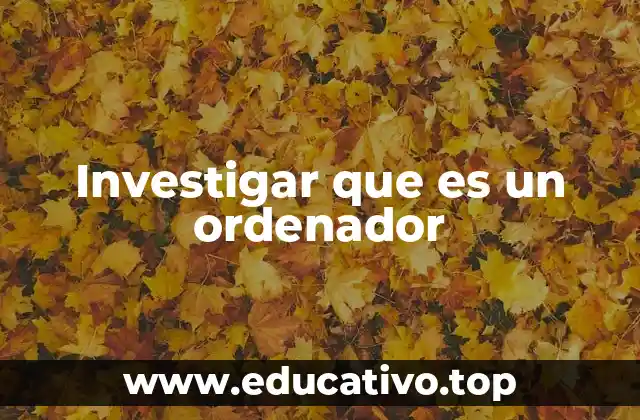 Investigar que es un ordenador