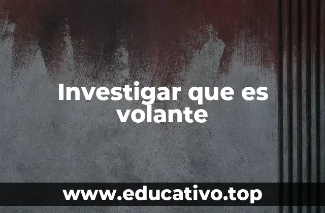Investigar que es volante