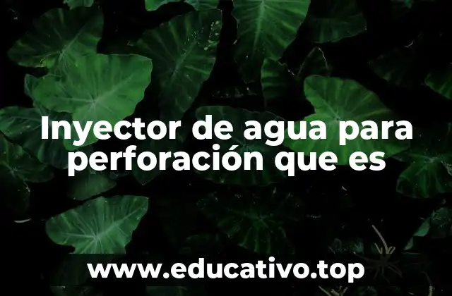 Inyector de agua para perforación que es