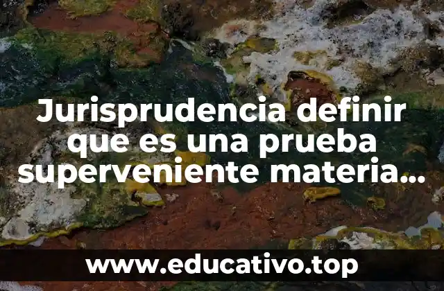 Jurisprudencia definir que es una prueba superveniente materia civil