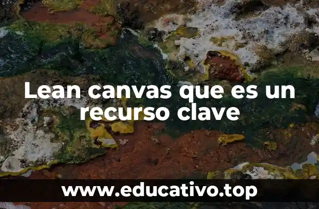 Lean canvas que es un recurso clave