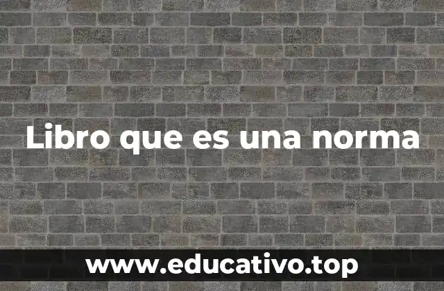 Libro que es una norma