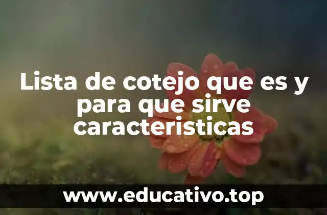 Lista de cotejo que es y para que sirve caracteristicas