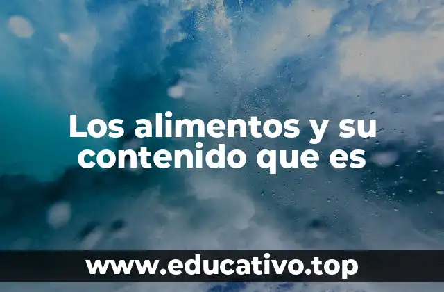 Los alimentos y su contenido que es