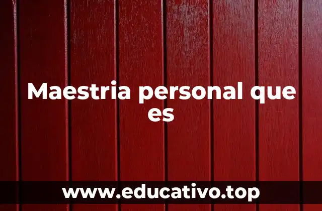 Maestria personal que es