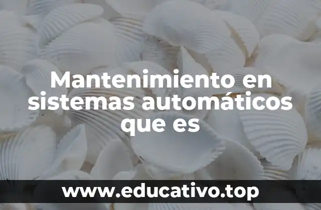 Mantenimiento en sistemas automáticos que es