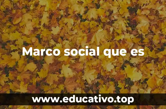 Marco social que es
