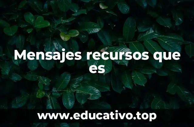 Mensajes recursos que es