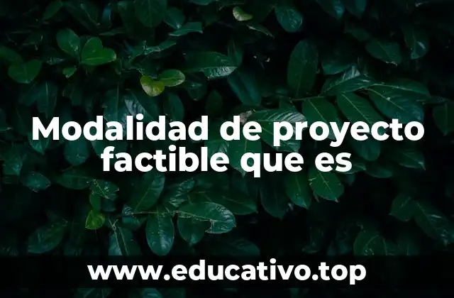 Modalidad de proyecto factible que es