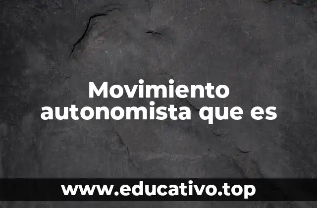 Movimiento autonomista que es