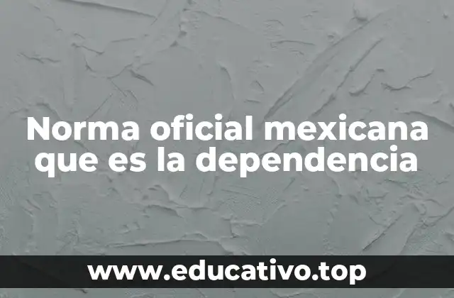 Norma oficial mexicana que es la dependencia