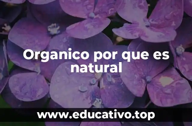 Organico por que es natural